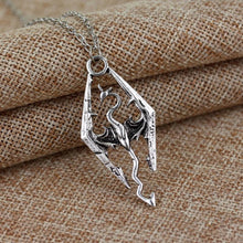 3D RPG Game The Elder Scrolls Necklace Skyrim Hollow Dragon Pendants Cheap Punk Vintage Women And Men Drop Statement Necklaces