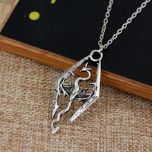 3D RPG Game The Elder Scrolls Necklace Skyrim Hollow Dragon Pendants Cheap Punk Vintage Women And Men Drop Statement Necklaces