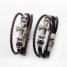 Hot New Arrival Reto Cross Bracelet Bangle Genuine Leather Hand Chain Buckle Friendship Men Women Bracelet for Thanksgiving gift