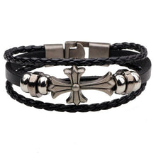 Hot New Arrival Reto Cross Bracelet Bangle Genuine Leather Hand Chain Buckle Friendship Men Women Bracelet for Thanksgiving gift