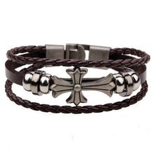 Hot New Arrival Reto Cross Bracelet Bangle Genuine Leather Hand Chain Buckle Friendship Men Women Bracelet for Thanksgiving gift